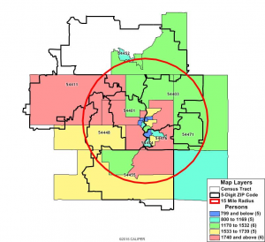 map of the Wausau area